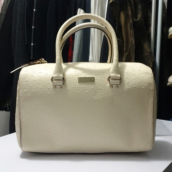 Kate Spade ivory ostrich skin leather doctors bag - Picture 3 of 13